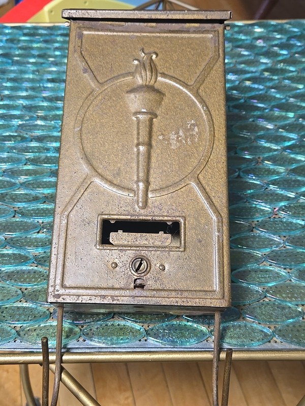 Vintage P.N. Co. Fulton, IL Metal Wall Mount Torch Mail Box No Key