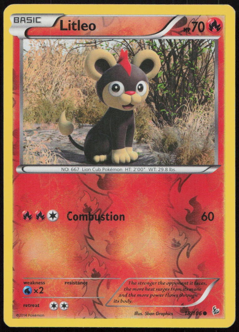 Litleo 18/106 MP Flashfire Common Reverse Holo Pokemon
