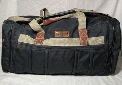 Vintage 80s Lira By Ascot Medium Black Travel Duffel Bag 23x11x11*FREE SHIPPING*