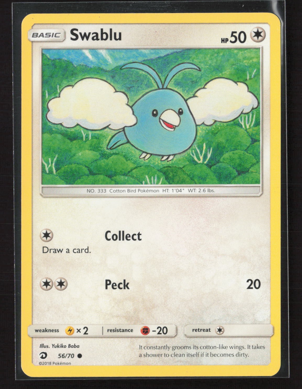 Swablu 56/70 Common Dragon Majesty Pokemon Lightly Played