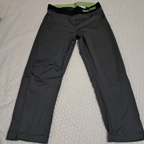 Leggings donna Nike Pro Dri Fit taglia S/M colore verde oliva lunghi senza etichetta taglia - Foto 2 di 8