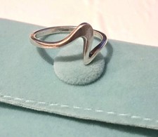 Sterling Silver Wave Ring Size R