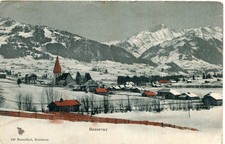 Carte SUISSE GESSENAY Village sous la neige Cachet Hôtel Kranich à Saanen