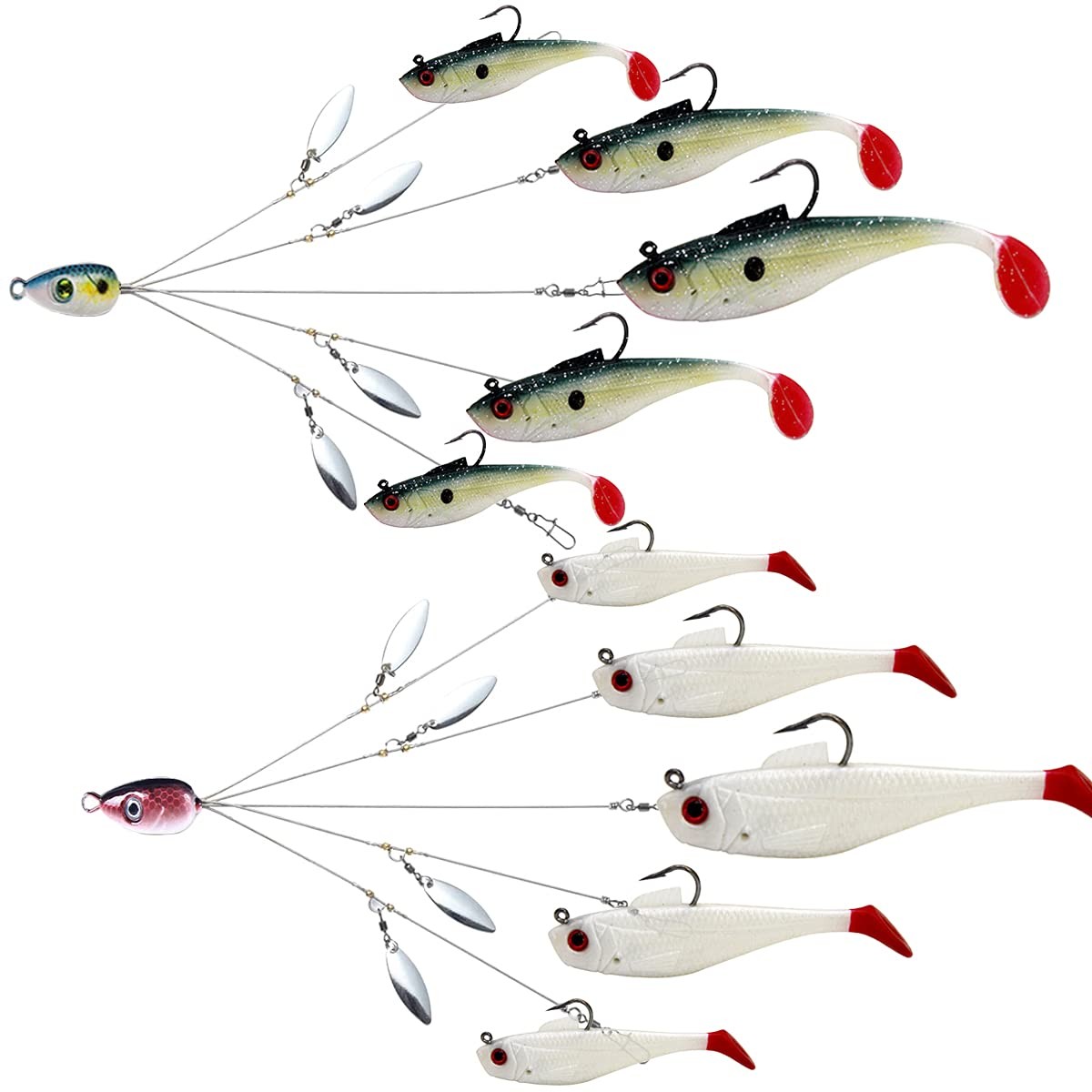 Alabama Boat Trolling Rigs for Bass Crappie Striper, 5 Aarms A-Rig Fishing Lu... - Image 1