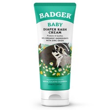Badger Baby Diaper Rash Cream, Zinc Oxide 2.9 Fl Oz Pack of 1 , Ivory