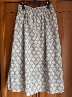 ICHI Antiquites Cotton skirt botanical pattern elastic waistband