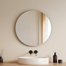 EMKE Round Mirror Frameless Bathroom Living Room Bedroom Hallway Circle Mirror