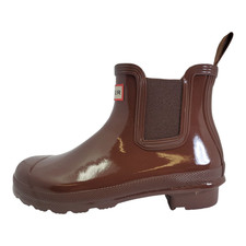Women's Hunter Original Chelsea Gloss Rain Boot, Brown Bolt