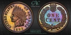 1883 Proof Indian Head Cent CACG PR64BN Toned