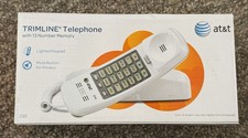 at t 210 Trimline Corded Phone Telephone Lighted Keypad 13 Number Memory