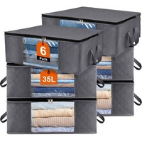 Aufbewahrungstasche Schrank Organizer Faltbar Kleidung BettwäSche 6 StüCk 35L