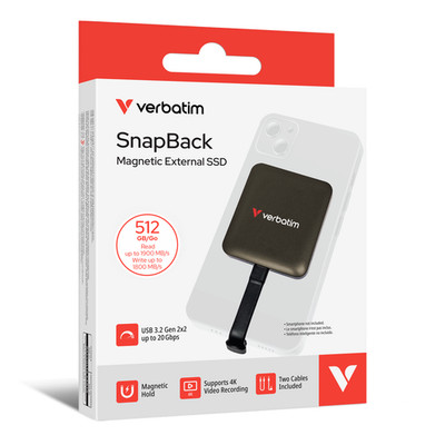 Verbatim SnapBack SSD 512GB USB-C MagSafe Apple iPhone/Android On The Go Speicher