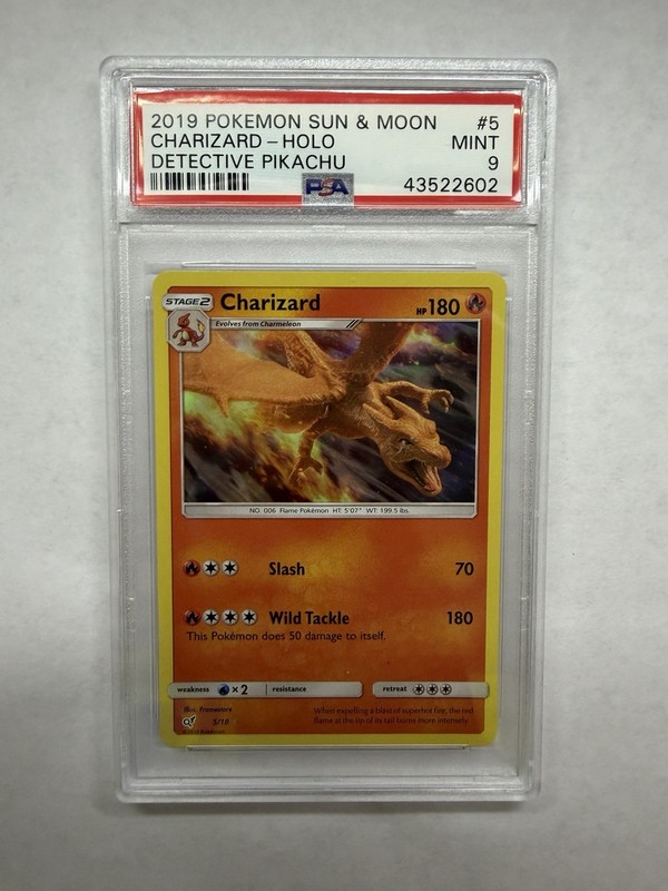 Pokemon Detective Pikachu Charizard 5/18 Holo Rare English PSA 9