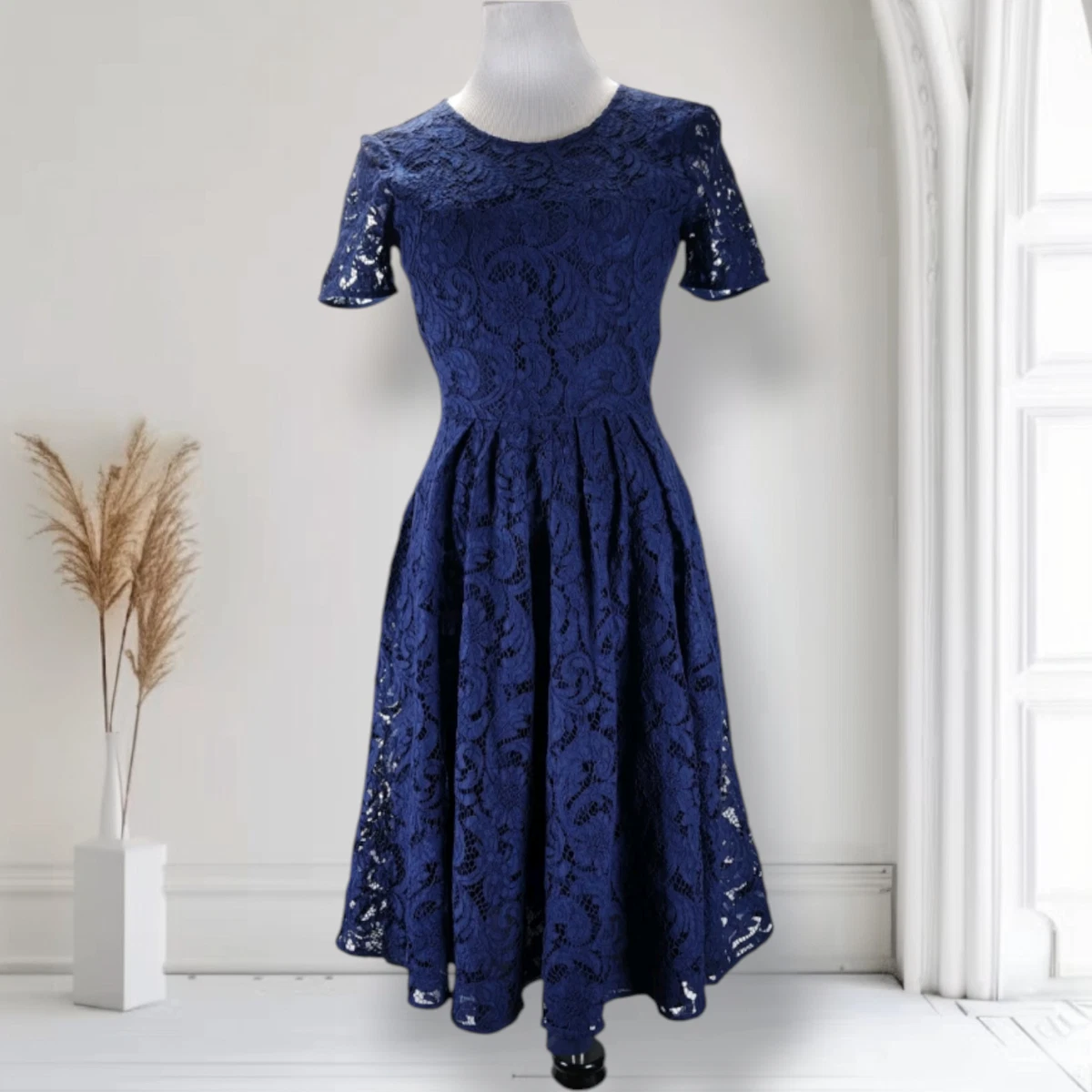 burberry blue lace dress Dresses for Women for sale Aloruh Women's Black And Short Sleeves Dress Shift dresses form the Size:US 18/UK 20/EU 48