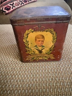 Antique Early 1900"s HRH Prince Edward of Wales Vintage Tin Royal Family