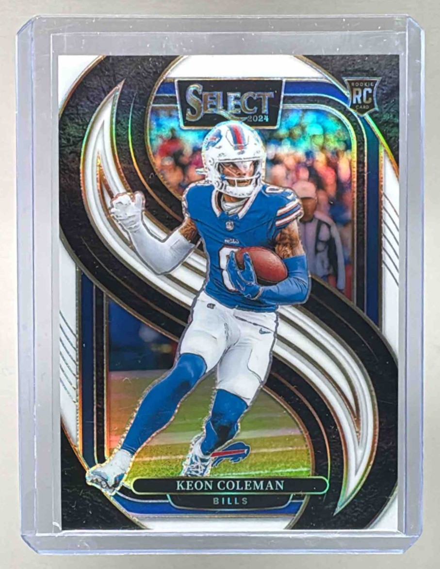 Keon Coleman 2024 Panini Select #153 White Prizm Premier Rookie RC 4/35