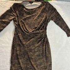 Talbots Faux Wrap 3/4 Sleeve Knee Length Dress Size PM Petite