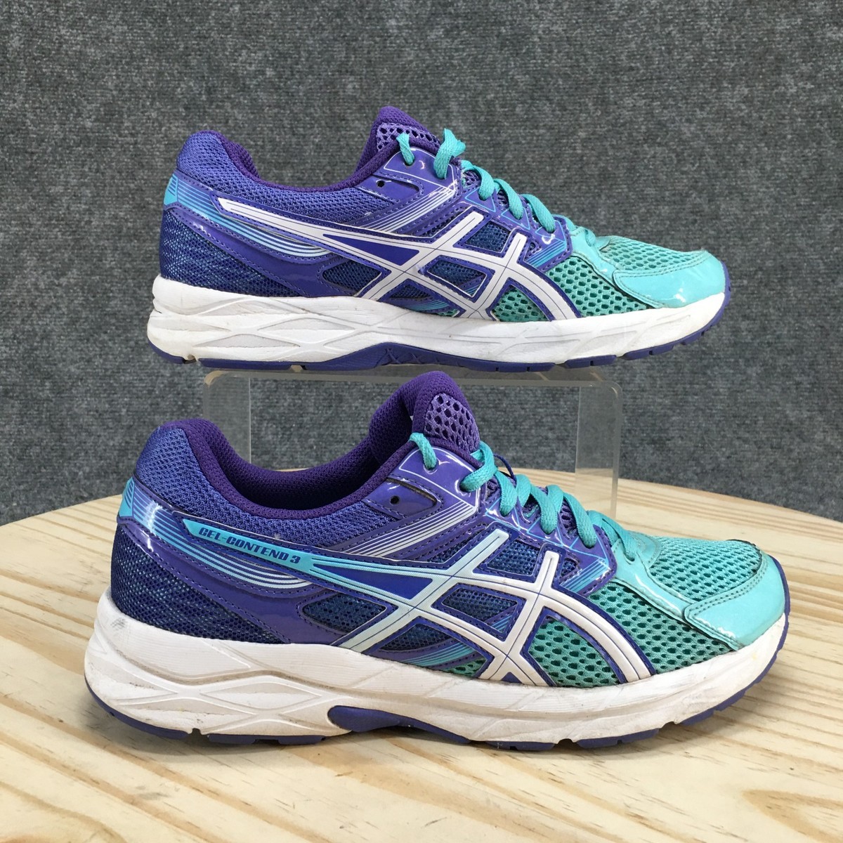 Asics Shoes Womens Gel Contend Purple Teal Running Sneakers - Main Image