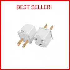 TENINYU Grounded Adapter 3-Prong to 2-Prong Outlet Converter - 3 Pin to 2 Pin Pl