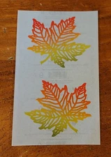 Mrs. Grossman's Laser Cut Sticker Sheet ~ Autumn/Fall Large Maple Leaf.    HTF