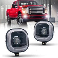New Version LED Fog Lights Assembly Replacement For 1999-2016 Ford F250 Black 