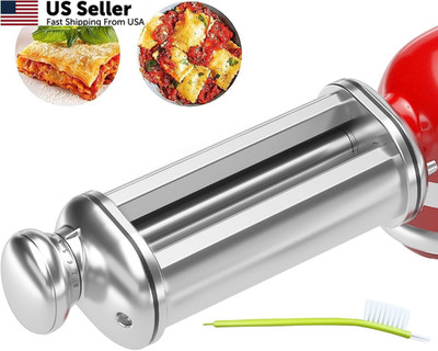Pasta Roller for Kitchenaid Stand Mixer, 1-Piece Set (Roller Only), Silver 