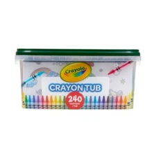 Crayola Crayon Tub (240ct), Bulk Crayons for Kids, Stocking Stuffers for Kids,
