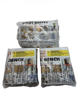 Kids Wood Craft Kit Bundle of 2 Tool Bench + Birdy Buffet DIY Building Sets New