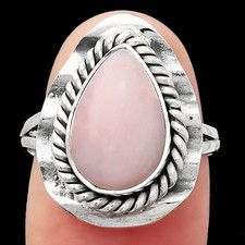 Natural Pink Opal - Australia 925 Sterling Silver Ring s.7 Jewelry R-1212