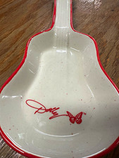 Dolly Parton Ceramic Spoon Rest Red Signature Butterfly Official Licensed