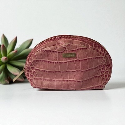 Beautiful Marina Rinaldi Pink Croc Pattern Leather Wallet/Coin purse Travel Bag