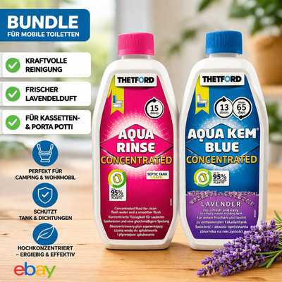 Thetford Aqua Kem Blue Lavender  + Aqua Rinse Set Camping WC Wohnmobil Chemie