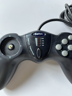 Saitek P220 Blue Wired USB 4-Position Digital Throttle PC Gamepad Missing Knob