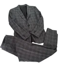 Hugo Boss Men's Grey Black Checked Italian Virgin Wool 2 Piece Suit ~ Size UK 48