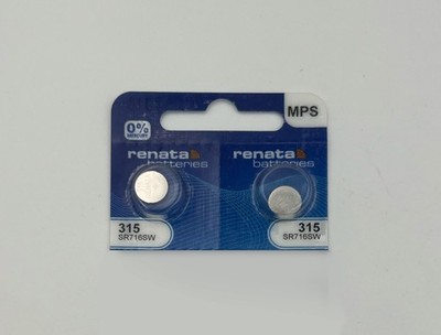 2 Renata 315 SR716SW Silver Oxide 1.55V Low Drain Coin Cell Batteries (Exp 2028)