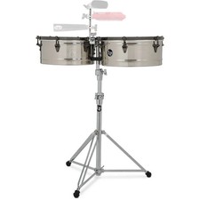 Latin Percussion 14&rdquo;/15&rdquo; Steel Black Nickel Hardware E-Class Timbales