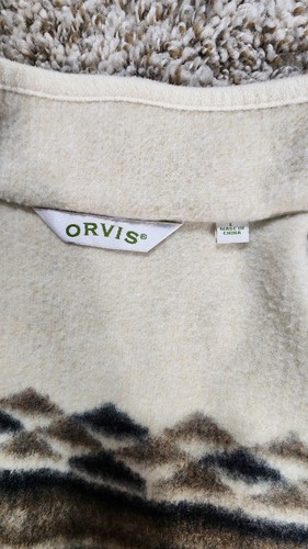 Orvis Arcylic Vest Western Aztec Native American Indian Pattern Beige Size Large - Picture 4 of 11