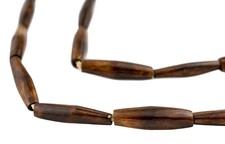 Brown Kenya Bone Beads Elongated 8mm African Tube Large Hole 30-33 Inch Strand