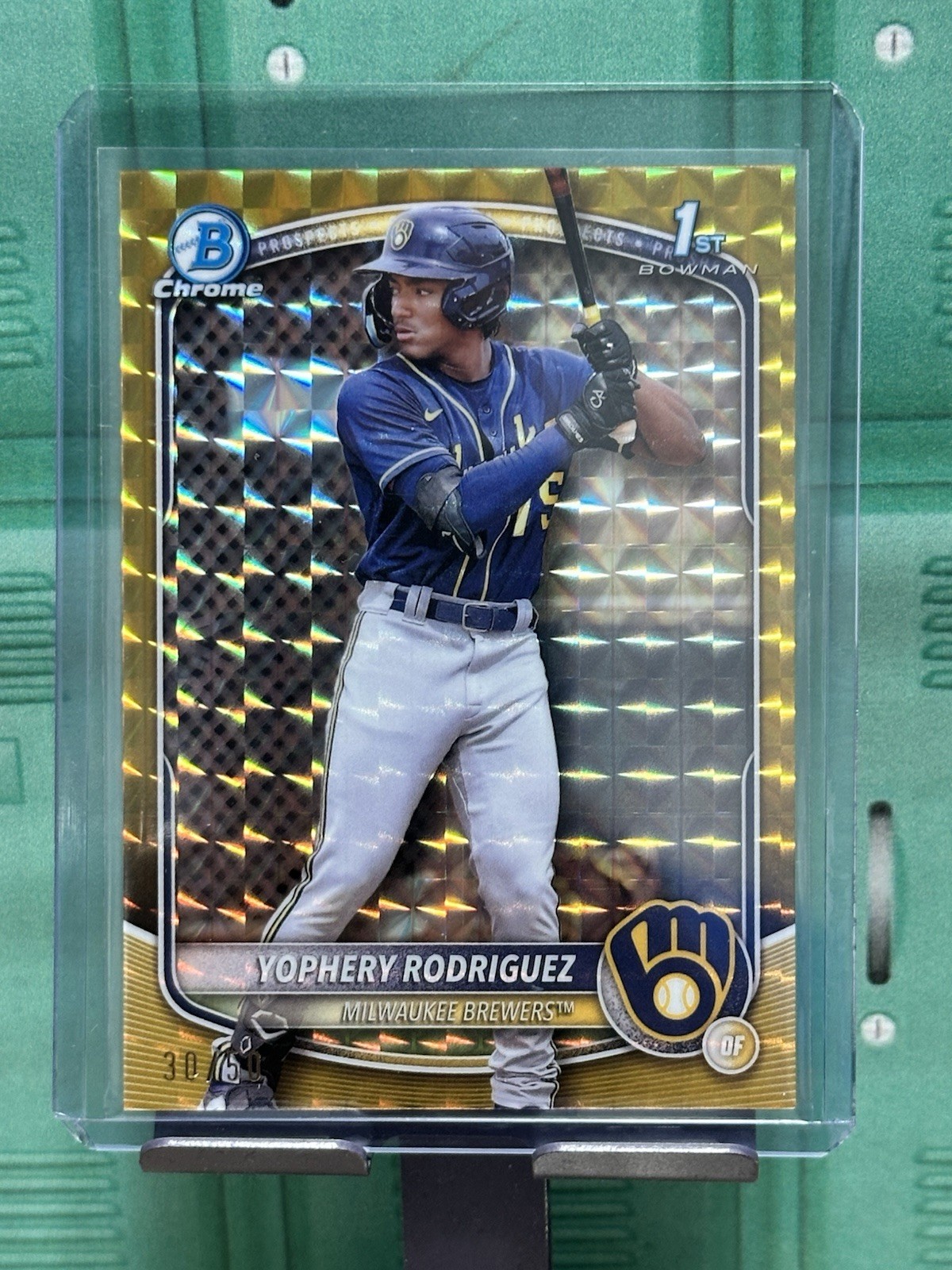 2025 Bowman Chrome Prospects Yophery Rodriguez #BCP-36 Gold Geometric /50