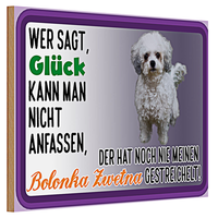 Holzschild Spruch 30X20Cm GlüCk Anfassen Bolonka Zwetna
