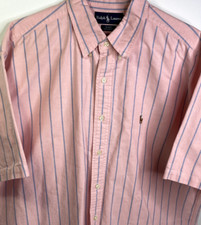 Ralph Lauren Blake Mens XL Pink Button Down Collar Button Up Cotton Shirt SH27