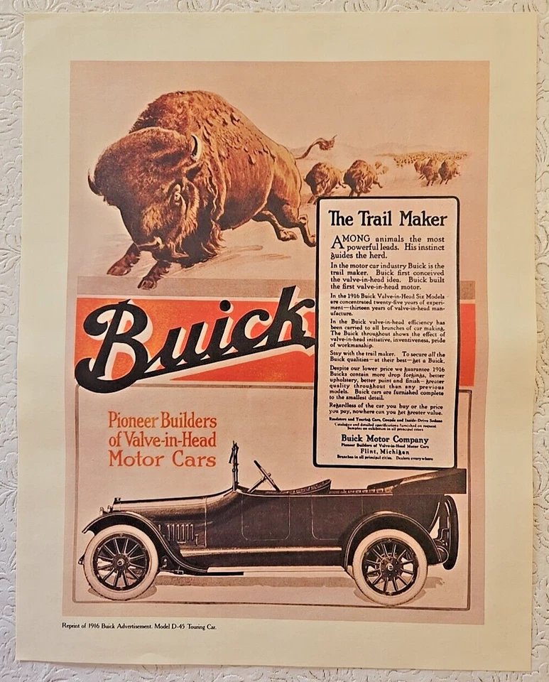Vintage Buick Advertising Posters Lot Of 4 Roadster Touring Coupe Convertible - Image 2 of 4