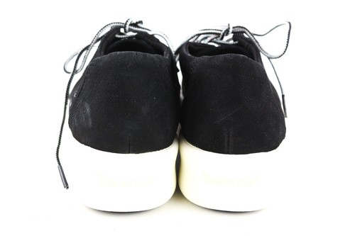 TIMBERLAND A1ST6 Womens Sneakers EU38 UK5 Black Leather Low Top Lace Green - Picture 7 of 13