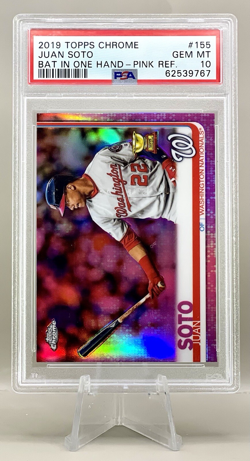 Juan Soto 2019 Topps Chrome #155 Rookie Cup Pink Refractor PSA 10 GEM MINT