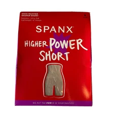 Spanx Higher Power Short Womens Size M Nude High Waisted Shaper Short