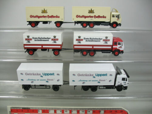 AJ393-0,5# 3x Herpa H0 camion Mercedes-Benz MB: EKU + Hofbräu + bevande Lippert - Foto 3 di 5
