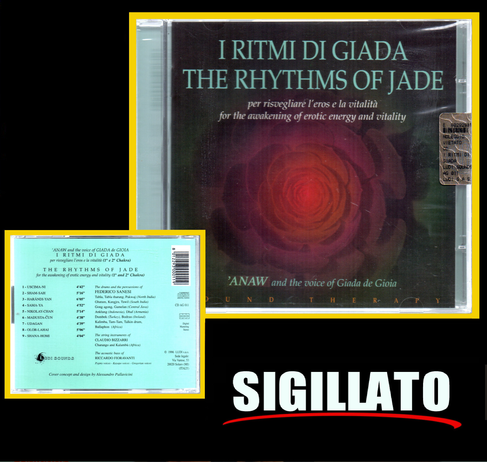 SOUND THERAPY "I RITMI DI GIADA"CD SIGILLATO LUDI SOUNDS PER L'EROS (1e2 CHAKRA)