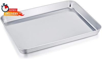 Stainless Steel Compact Toaster Oven Pan Tray Ovenware Professional, 8''X10.5''X