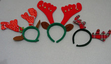 LOT OF 3 - REINDEER - Christmas Themed - Kid's Size Novelty Headbands