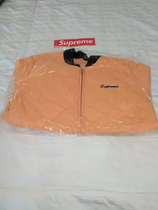 Supreme Zapata Quilted Work Jacket Peach Size Medium kate moss